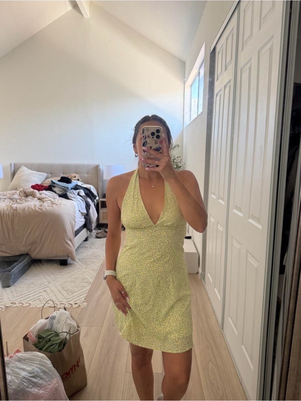 Halter Floral Mini Dress
